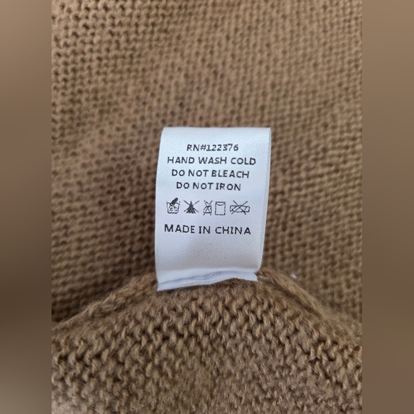 NWT Mustard Seed Camel Tan Knit Belted Wrap Cardigan Sweater Women’s Medium - Picture 7 of 7